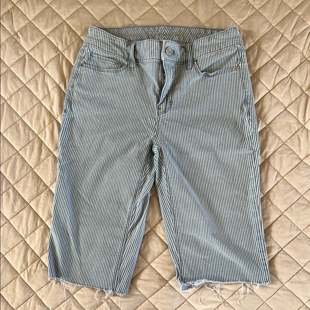 WHBM Striped Knee-Length Shorts